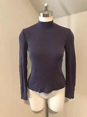 Vintage St. John Sport  Santana Knit Ribbed Mock Neck Sweater Purple Small S • $29.99