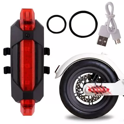 USB Rechargeable For Xiaomi M365 Rear Flashlight LED Light Warning Tail Light • $14.38