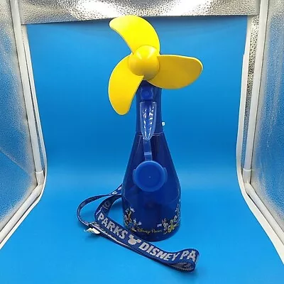 Disney Parks Misting Spray Cool Water Bottle Fan With Lanyard WORKS • £14.47