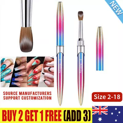 $15.02 • Buy Kolinsky Acrylic Nail Art Brush Manicure Powder Professional Tools Size 2-18 ▏AU