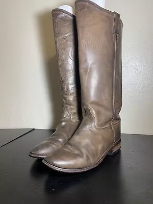 Old West Leather Knee High Women's Size 9 Western Style Boots Brown LB1624 • $35