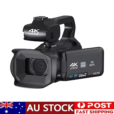 Digital Video Recorder Camera 4K 64MP 18X Zoom WIFI Camcorder DV Camera(Black) • $205.99