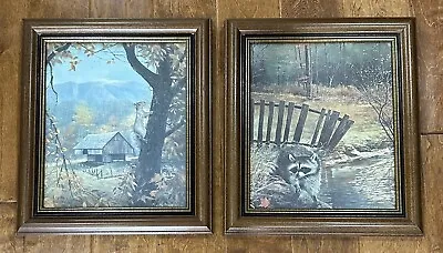 Set Of 2 RJ McDonald Signed Prints Raccoon & Squirrel 1998 • $125