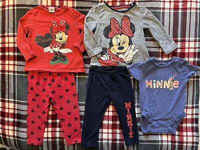 Girls Minnie Mouse Bundle - 12-18 Months - Pyjamas/Top Leggings Outfit & Vest • £4.89