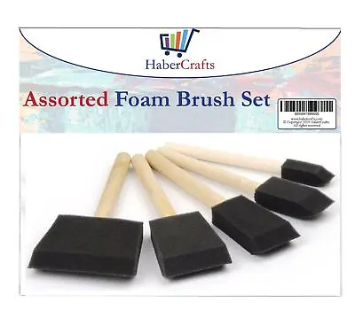 Foam Brush Foam Brushes Paint Sponges Paint Pads Sponge (5 Assorted Sizes Pack) • £3.99