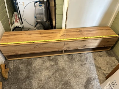 £12 • Buy Long Low Wood Tv Entertainment Unit With Storage Up To 60 Inch Tv