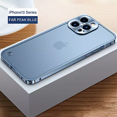 Phone Case For IPhone 14 Plus 13 14 Pro Max 12 11 Metal Frame Matte Clear Cover  • $11.37