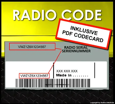 █►Radio Unlock Code Fits VW ALPHA BETA GAMMA DELTA RCD215 RMT100 RNS300.. • $7.98