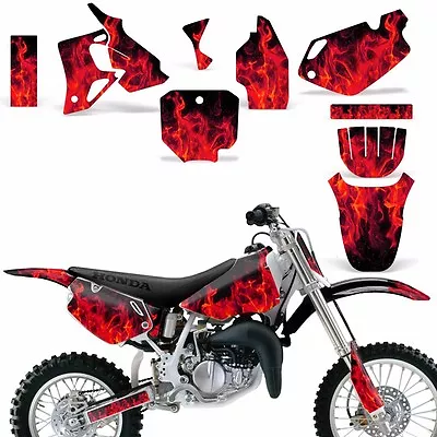 Graphic Kit Honda CR 80 MX Dirt Pit Bike Decals Sticker CR80 96-02 ICE RED • $101.08