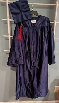 University Oak Hall Blue Graduation Gown 5'6 - 5'8   Cap Bachelor Degree Costume • $9.69