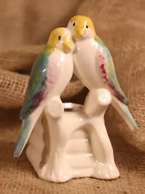 Vintage Morton 2 Birds Pottery Planter - Parakeet Lovebirds • $7.99