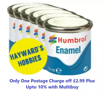 HUMBROL Enamel Model Paint - ALL COLOURS - Matt Gloss Satin 14ml Airfix Revell • £2.99