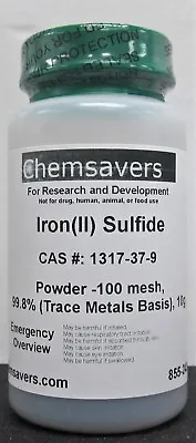 Iron(II) Sulfide Powder -100 Mesh  99.8% (Trace Metals Basis) 10g • $39.95