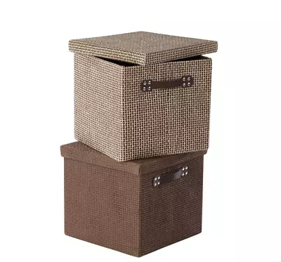 Set Of 2 Foldable Storage Boxes Collapsible Fabric Storage Cubes - 32x32x30 Cm • £19.95