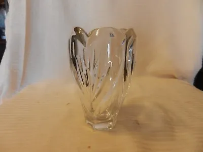 Marquis Waterford Crystal 6 Sided Flower Vase With Cut Leaves 6.5  Tall • $187.50