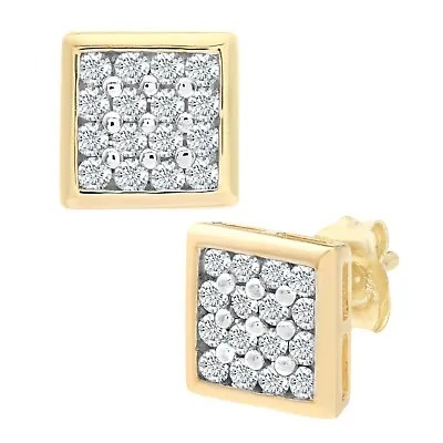 9ct Yellow Gold Mens Diamond Single Stud Earring 0.20ct By Naava • £135.96