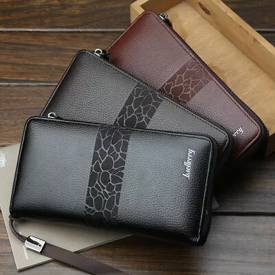 High Capacity Men's Business Clutch Wallet Long Zipper Card Holder Purse Handbag • $5.99