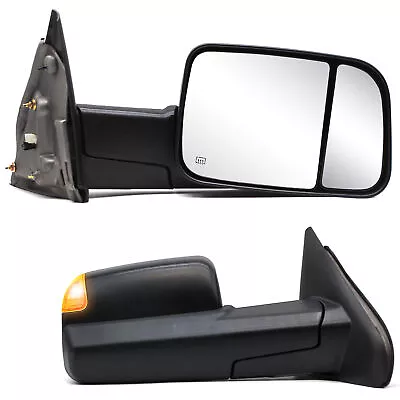 Pair Side Tow Mirrors For 2004-2009 Dodge Ram 2500 3500 Power Heated Turn Signal • $127.59