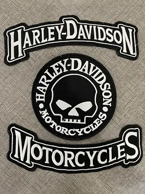 Harley Skull And Rockers Embroidered Large Back Patches For Vest/Jacket Iron On • $24.99