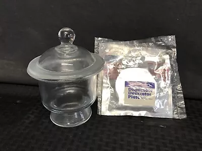 $159.99 • Buy Lab Glass 400mL 100mm ID Knob Style Non-Vacuum Desiccator W/ Disposable Plates B