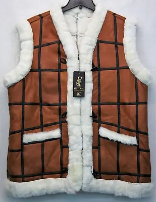 UNISEX 100% REAL SHEEPSKIN SHEARLING LEATHER Fur Vest 10 Colors Men Women S-6XL • $69