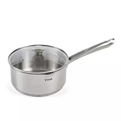 T-fal Cook & Strain Stainless Steel Cookware Sauce Pan With Lid 3 Quart • $26.97