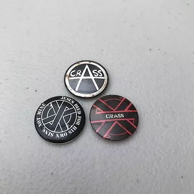 3 X Vintage 80s Crass Badges • £15