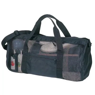 Eunicole Sport Gym Mesh Roll Bag Duffel Easy Dry Black • $19.81