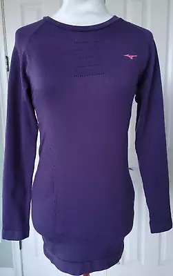 Nwt Mizuno Womens Breath Thermo Compression Shirt Top Long Sleeve Purple L/xl • $17.49