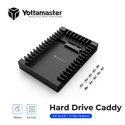 Yottamaster 2.5  To 3.5  SATA Hard Drive HDD Adapter Tray Caddy Mounting Bracket • £7.99