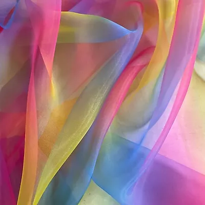 Rainbow Organza Fabric Fantasia Dress Costume Fancy Dress Voile Wide150cm • £3.40