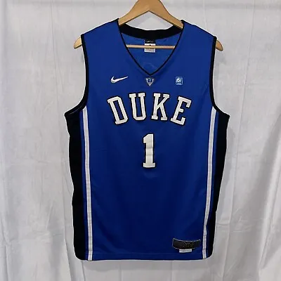 Duke Blue Devils 2010-11  #1 Nike Elite Basketball Jersey Size Large Length+2 • $49.99