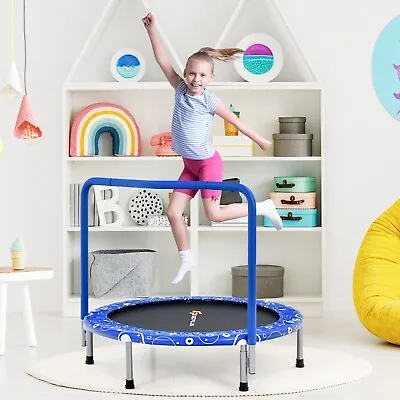 £52.49 • Buy 92cm Folding Kids Trampoline Toddler Mini Rebounder Play Sports Bounce W/Handle