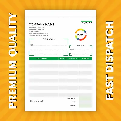 Personalised A5 Duplicate Invoice Book • Order Book • NCR Pad • Receipt Pad • £11.90