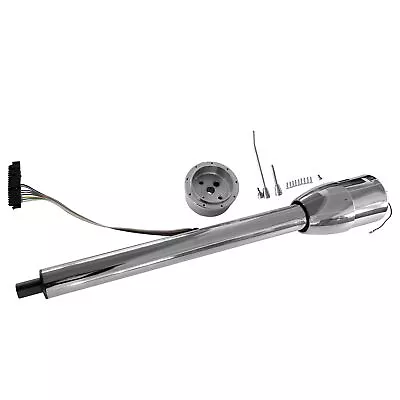 Chrome Manual Tilt Style 28  Steering Column W/ Wheel Adapter W/O Key Switch GM • $165.42