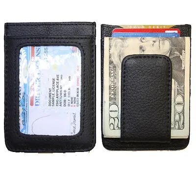 Men’s Leather Wallet Credit Card ID Holder Money Clip Front Pocket Mens Wallet • $10.64