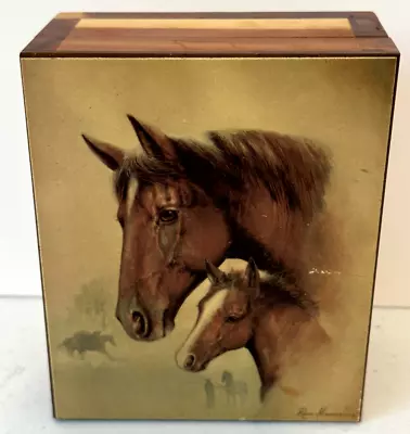 Vintage Horse Colt Cedar Trinket Box Wood Ponderosa Ranch Lake Tahoe Western • $24.99