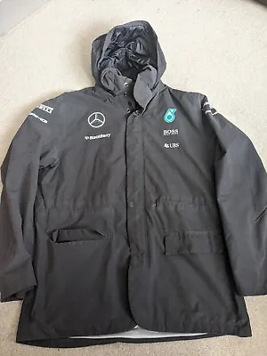 Mercedes F1 Rain Coat Jacket Waterproof - Large - Hamilton • £54.99