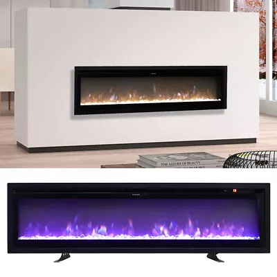 50  Insert/Wall Mounted LED Fireplace Electric Inset Fire Heater 9 Flame Remote • £209.95