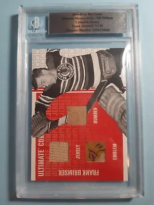 Frank Brimsek ITG 5/10 Complete Jersey Triple Patch Jersey # & Emblem 2004-05 • $470.98