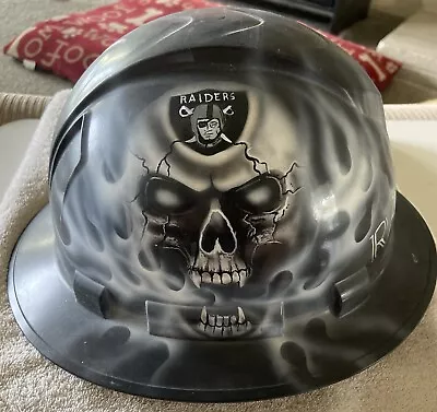 Raiders Hard Hat Construction Helmet Hand Painted. Las Vegas LA Oakland Medium • $65