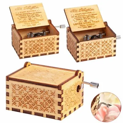 $8.39 • Buy Wooden Music Box Mom/Dad To Daughter -You Are My Sunshine Engraved Toy Kid Gift