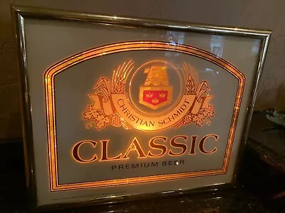 Vintage 1982 Christian Schmidt Classic Premium Beer Lighted Sign • $29.95