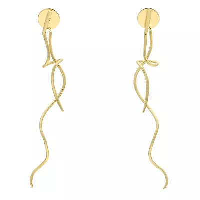 	H. Stern Zephyr Florentine Finish Long Drop Earrings In 18k Yellow Gold • £2249.81