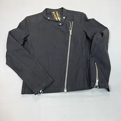 L.A.M.B. Gwen Stefani Womens Crop Moto Jacket Black Double Zippers Y2K Size 6 • $69.99