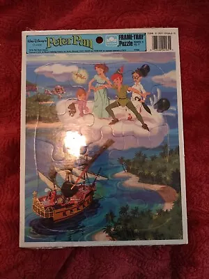 Vintage Golden Frame Tray 12pc Puzzle Disney Peter Pan Wendy Lost Boys Hook  3+ • $18.99