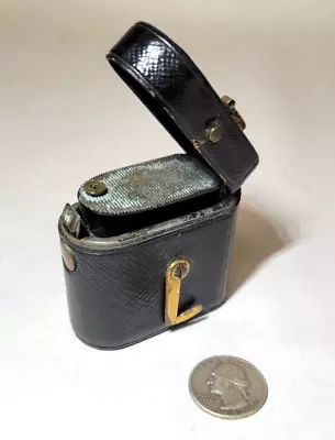 Antique C Asprey Victorian Light Box Matchsafe Striker Leather Match Holder Case • $59