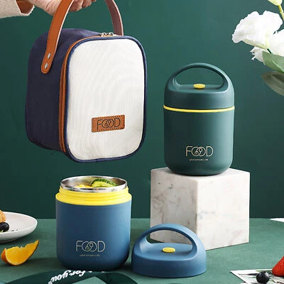 $16.62 • Buy Thermal Lunch Box Insulated Soup Cup Student Bento Warmer Hot Food Container AU