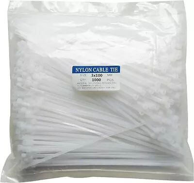 Nirah Narrow Zip Ties 4 Inch Clear 1000 Pack With 18 Lbs Tensile Strength Small • $10.99