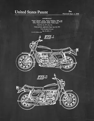 Motorcycle Patent Print Chalkboard • $11.46